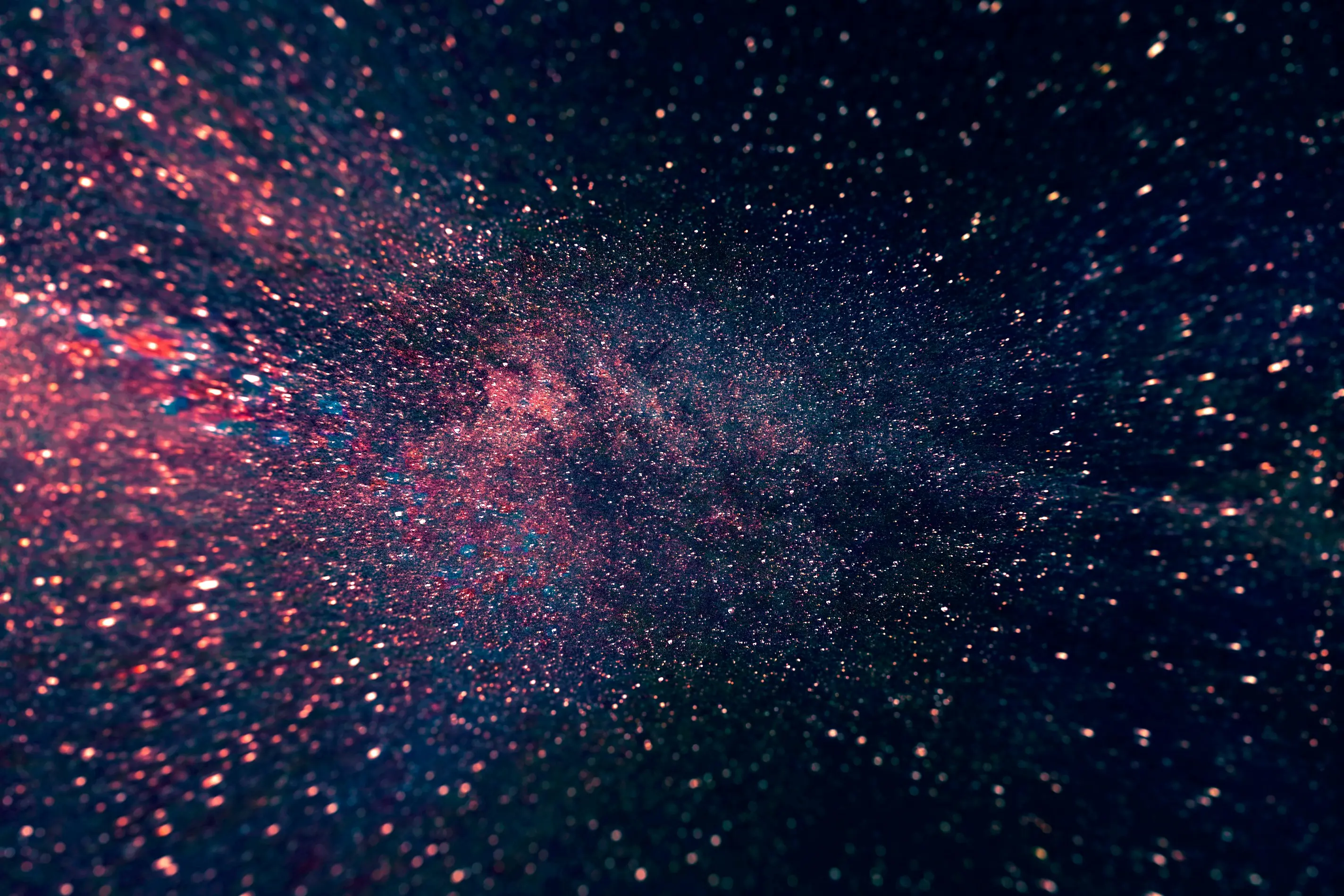Space with stars forming clusters